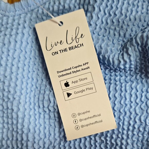 Cupshe Blue One Piece Bathing Suit NWT - Picture 5 of 5